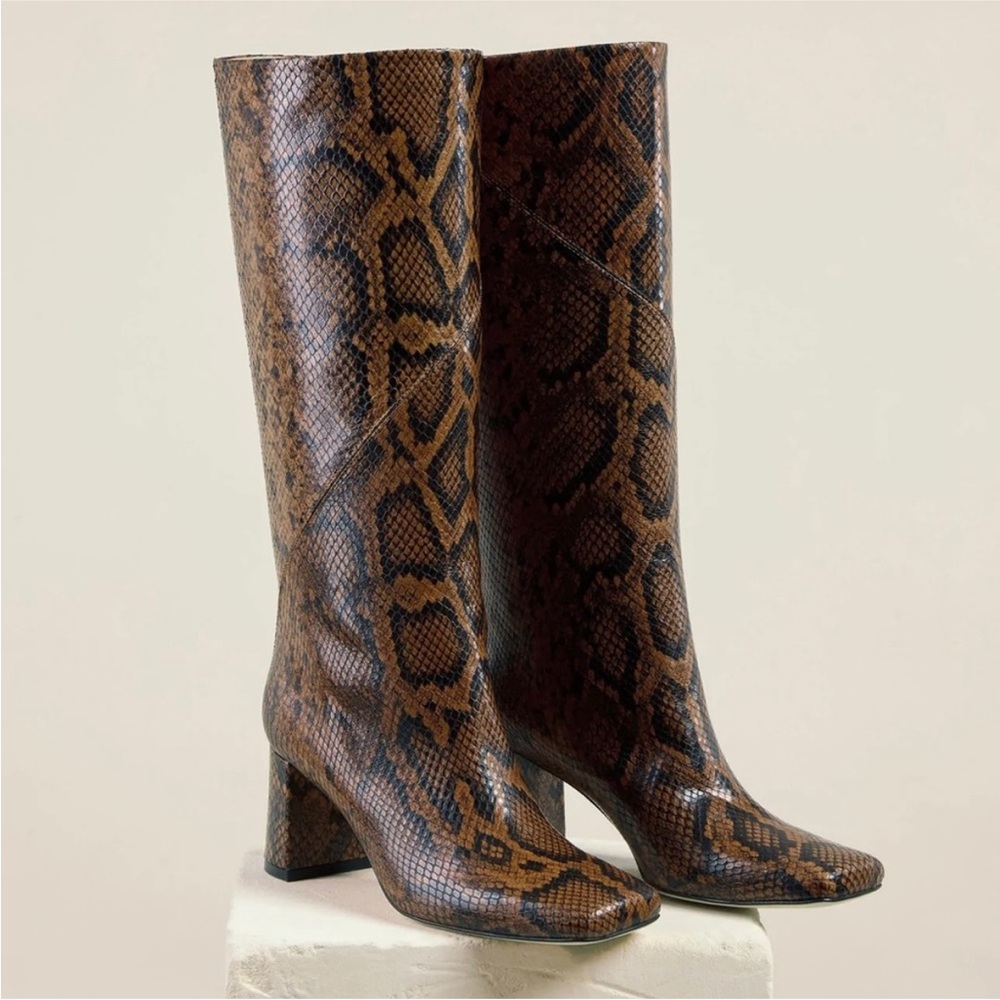 Dear Frances Verona Boots, size 38 in Snake Print Brown and Black (worn once)